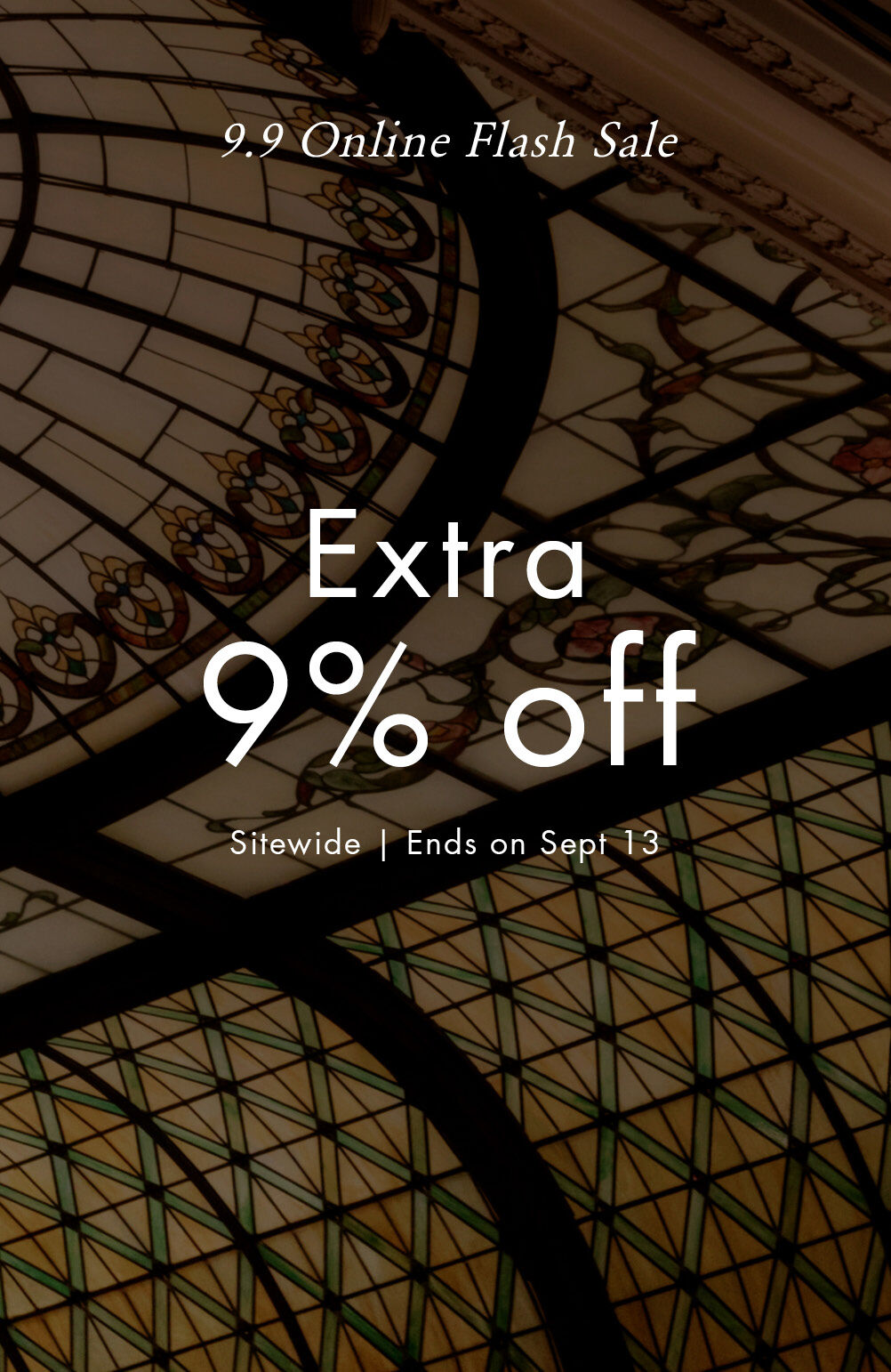 9.9  Online Flash Sale Extra 9% Off Sitewide